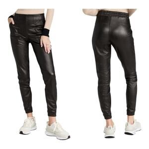 SPANX Black Leather Like Joggers
